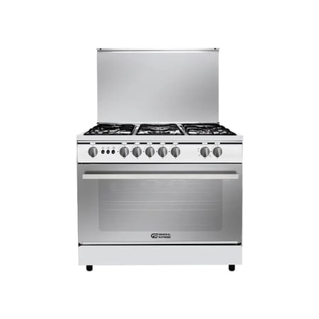 غاز جنرال سوبريم 80*55 سم 5 عيون، استيل، أمان كامل ، شوايه دوراه ،اشعال ذاتى -GS8055FRGS