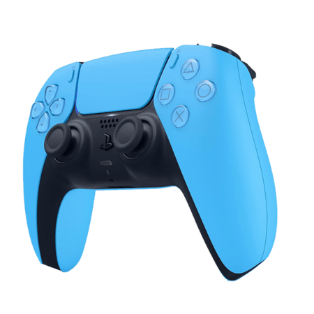 وحدة تحكم بلايستيشن 5 دول سينس لاسلكية باللون الازرق مع تصميم عصري