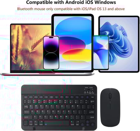 طقم لوحة مفاتيح بلوتوث متعددة اللغات تدعم التبديل بين 3 أنظمة مع ماوس