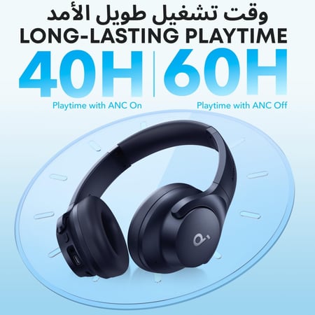 انكر - سماعة رأس ساوندكور لايف Q20 اللاسلكية ، أسود