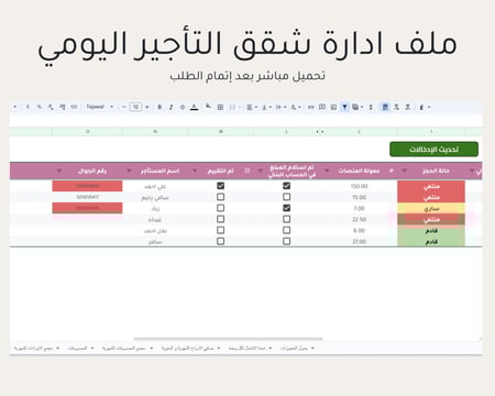 ملف ادارة شقق التأجير اليومي (الاصدار الثاني)