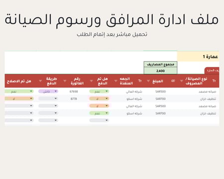 ملف إدارة المرافق و رسوم اتحاد الملاك