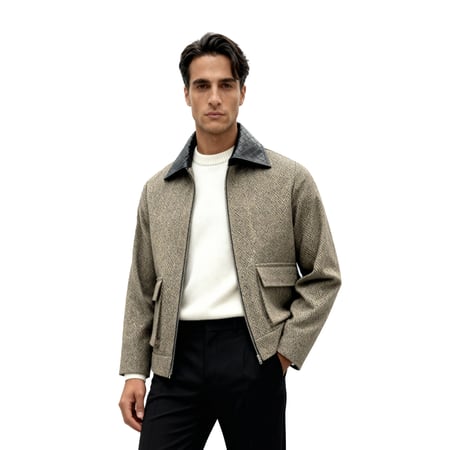 Jacquard Jacket with Pockets