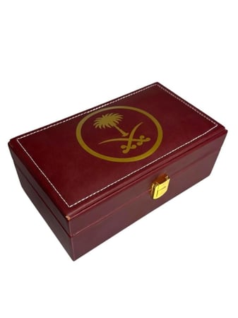 حقيبة جلد لحفط الأدهان 8 ربع ب سيفين ونخلة