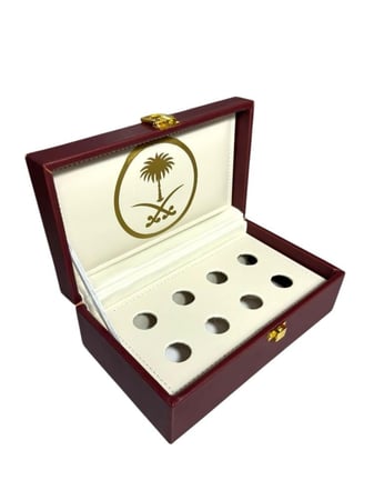 حقيبة جلد لحفط الأدهان 8 ربع ب سيفين ونخلة