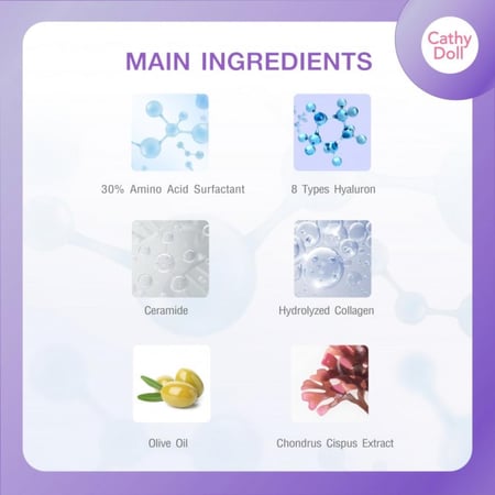 كاثي دول منظف ​​الأحماض الأمينية ميسيلار ديو هيا 100 مل (جل 50+رغوة 50) Cath doll