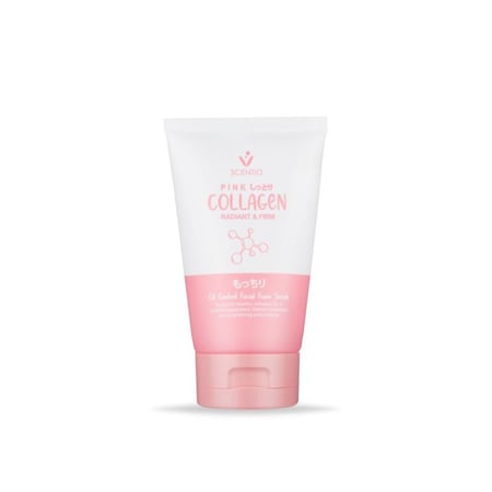 بيوتي بوفية غسول الوجه بالكولاجين الوردي للتحكم بزيوت الوجه (100 مل) PINK COLLAGEN RADIANT & FIRM OIL CONTROL FACIAL FOAM SCRUB