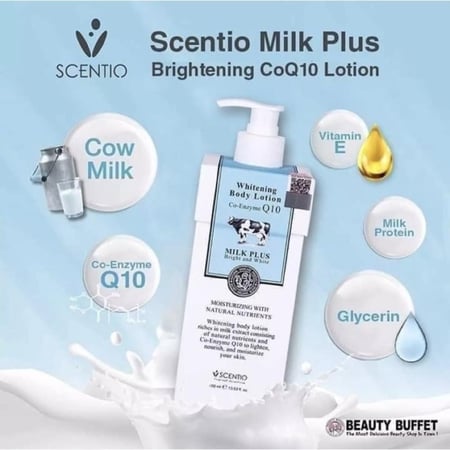 بيوتي بوفيه سنتيو لوشن تبييض الجسم بالحليب بلس كيو 10 Beauty Buffet Milk Plus