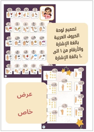 لوحة الحروف والارقام بالغة الإشارة