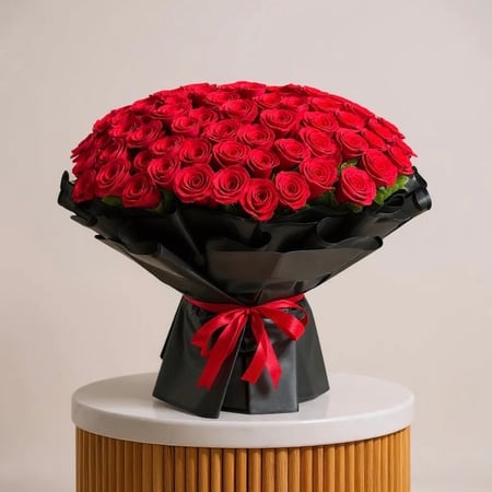 بوكيه 100 وردة جوري احمر  Red Rose 100 Bouquet