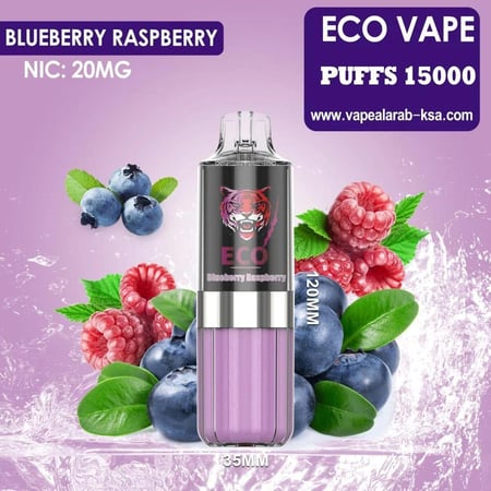 سحبة ايكو فيب 15000 سحبة بلوبيري رازبيري ECO VAPE 15000 PUFFS BLUEBERR