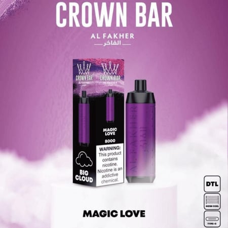 سحبة الفاخر كراون بار 8000 سحبة ماجيك لوف AL FAKHER CROWN BAR 8000 puf