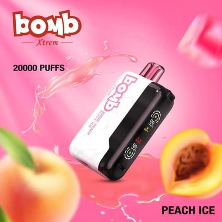 سحبة بومب 20000 موش خوخ ايس BOMB 20000 PUFFS PEACH ICE