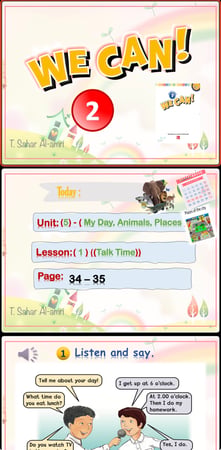 We Can2-2  ( My Day, Animals, Places U5-L1 )-Talk Time