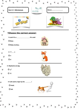 Quiz we can 2–2 U3 Wild Animals
