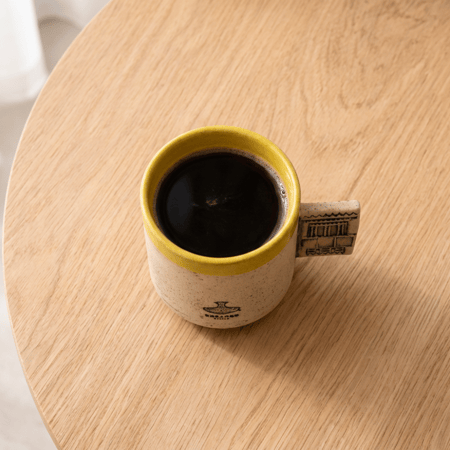 كوب الروشن الفخاري- اصفر