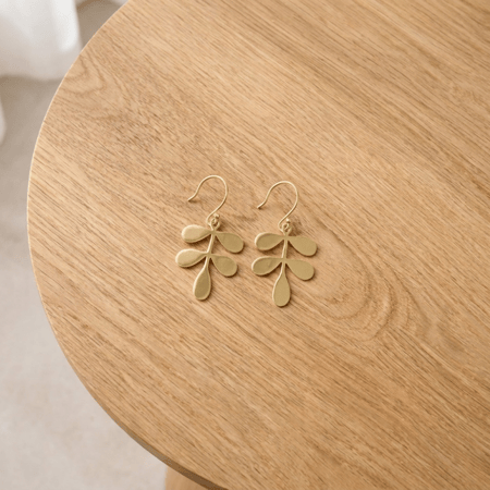 أقراط المورينجا المتدلية - ذهبي