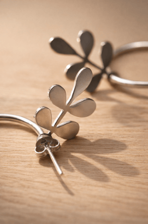 أقراط المورينجا الدائرية - فضي