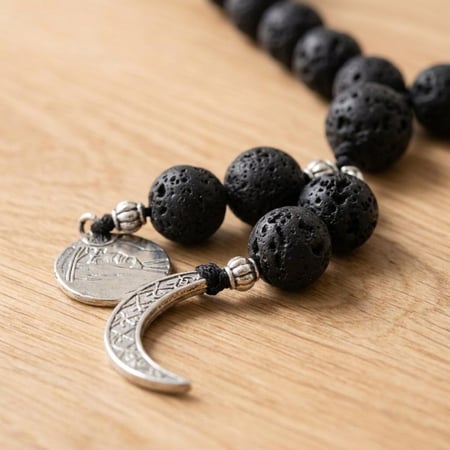 سبحة الحجر البركاني والعملة السعودية