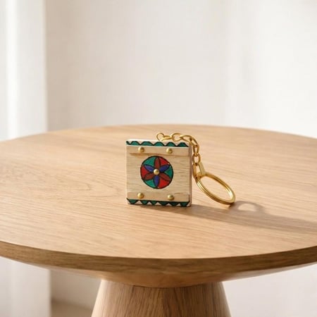 سلسلة مفاتيح النقوش التراثية - أخضر وأزرق