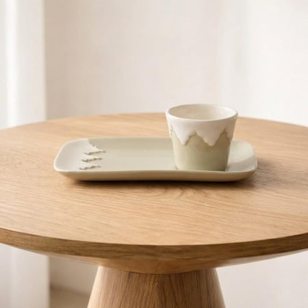 فنجان وطبق الشرفات النجدية - بيج