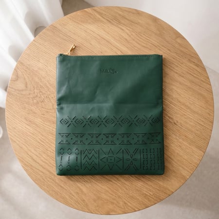 حقيبة عسير الجلدية - أخضر