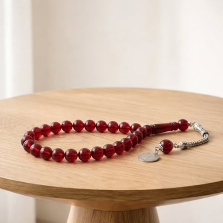 سبحة الباكليت والعملة السعودية - عنابي