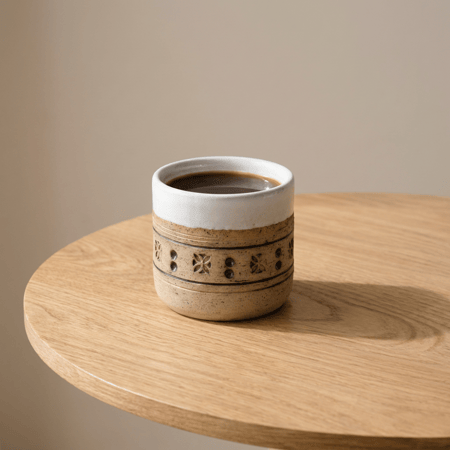 كوب السدو الفخاري - أبيض