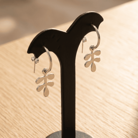 أقراط المورينجا الدائرية - فضي