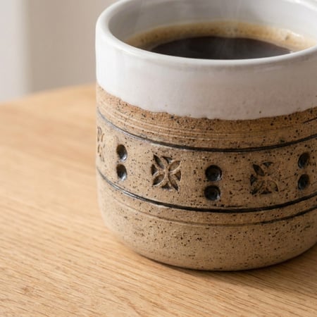 كوب السدو الفخاري - أبيض