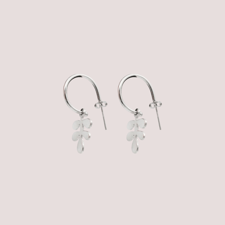 أقراط المورينجا الدائرية - فضي