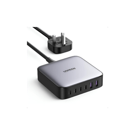 يوجرين - محطة شحن مكتبية بقوة 200 واط 4 منافذ تايب سي و اثنين يو إس بي CD271 - اسود