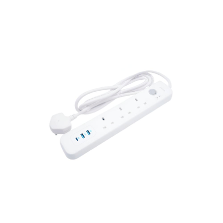 انكر - توصيلة 3 منافذ طاقة ومنفذين USB + بي دي - ابيض