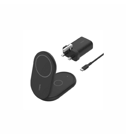 بيلكن- شاحن لاسلكي 2 في 1 بقوة 15 واط - اسود