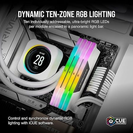 Corsair Vengeance RGB DDR5 32GB 5200MHz Wht رام