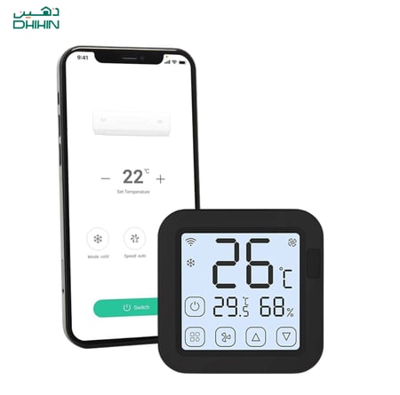 مستشعر ذكي لدرجة الحرارة والرطوبة WiFi مع شاشة – متوافق مع Smart Life وAlexa