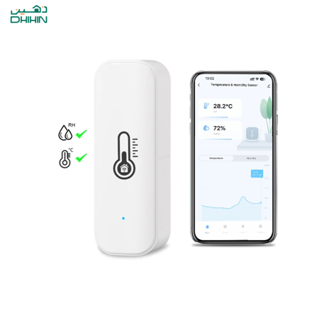 مستشعر ذكي لدرجة الحرارة والرطوبة واي فاي – متوافق مع Smart Life وAlexa