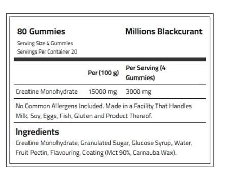 ابلايد نيوترشن كرياتين جاميز 3000ملجم نكهة العنب الاسود 80 قطعة