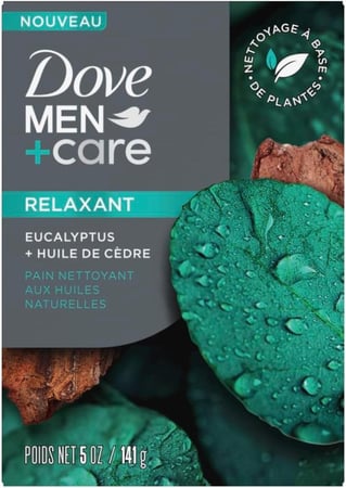 دوف مان كير صابون ريلاكس 4 في 1 بالأوكالبتوس وزيت الخشب 141 جرام