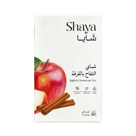 شايا شاهي خالي من الكافيين بنكهة التفاح والفرقة 20 كيس