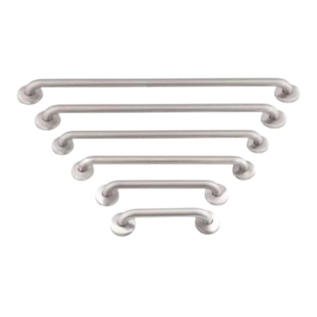 مسكة مقبض حمام مستقيم للأمان والدعم لكبار السن وذوي الإعاقة مقاس 61 سم كروم مطفي - ميدكلينكس mediclinics