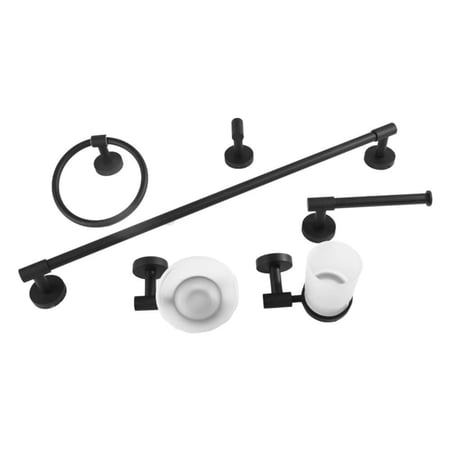 طقم اكسسوار حمام كامل 6 قطع ستانلس ستيل أسود - اوريسا ORISA