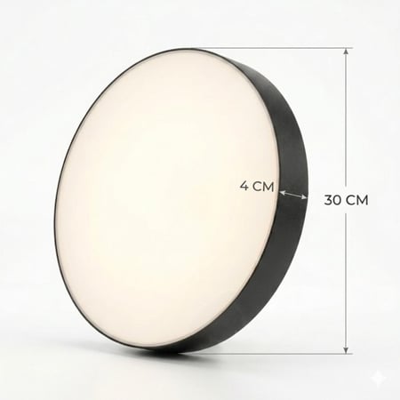لطش بنل 30 وات 30 سم إيطار أسود - ميديا Midea