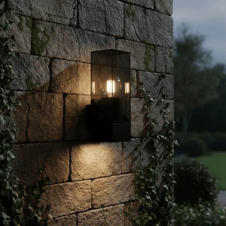 أبليك فانوس جداري خارجي 115043 مودرن أسود - نيوباور NEWPOWER