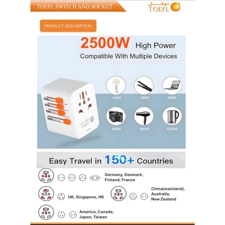 قسام فيش دولي مشترك متعدد المداخل والمخارج - توفل TOFEL