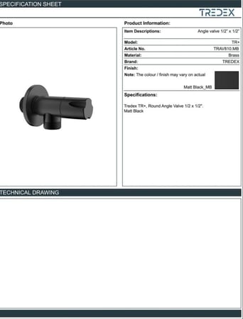 محبس زاوية أسود موديل TS-TRAV810 - تردكس TREDEX