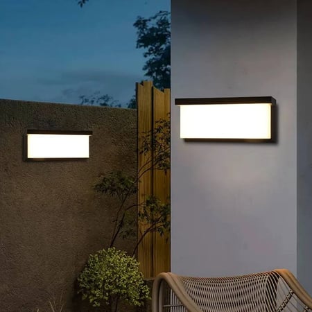 رمش جداري خارجي مستطيل رف 20 وات شمسي إيطار أسود - نيوباور NEWPOWER