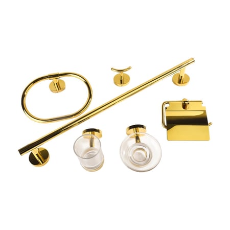 طقم اكسسوار حمام كامل 6 قطع ستانلس ستيل ذهبي - اوريسا ORISA