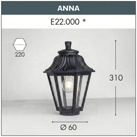 أبليك جداري خارجي صغير شفاف موديل ANNA أسود إيطالي - فوماجالي fumagalli