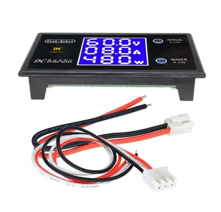 جهاز قياس التيار الكهربائي والفولتيميتر بشاشة LCD رقمية